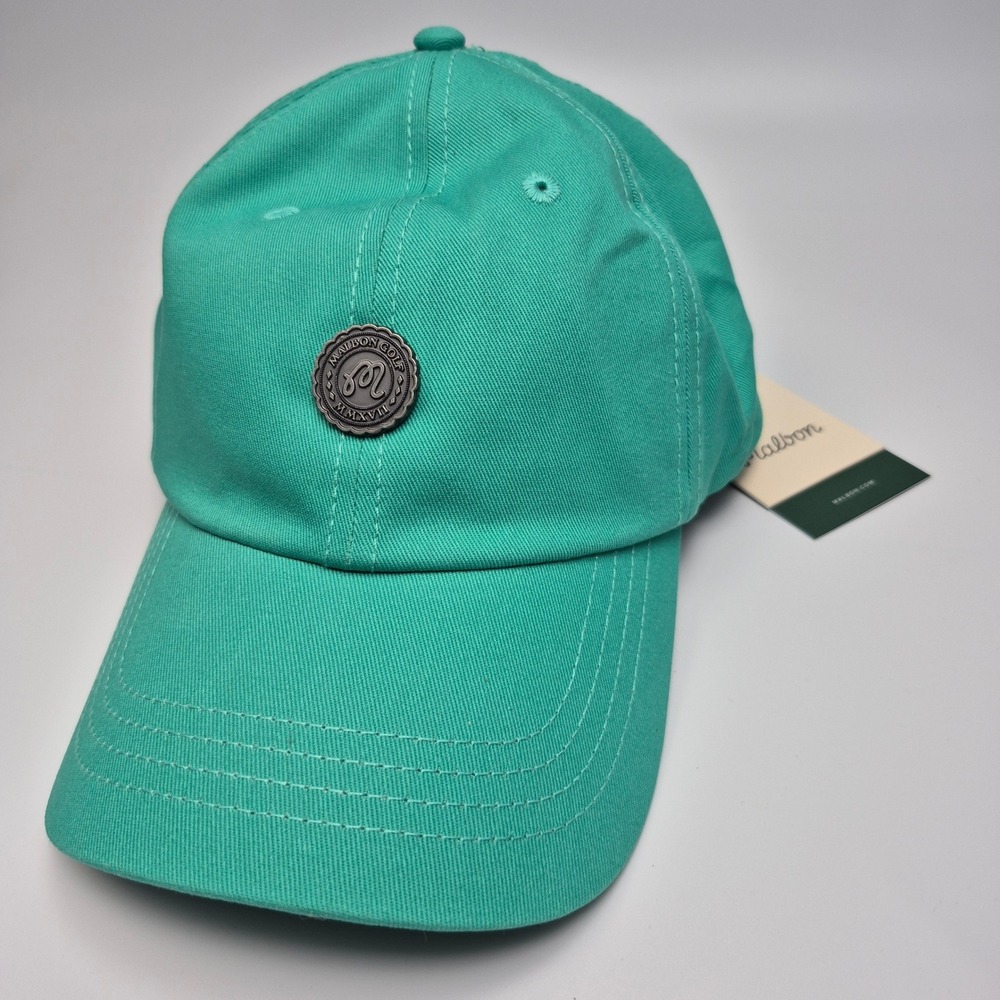 Malbon Stamp Dad Cap Hat Marine Green Cotton One Size Unisex